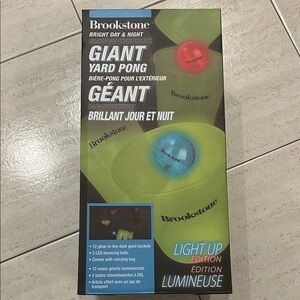 NEW 🆕 Brookstone Light-Up Yard Pong Set with Glow Buckets Sealed